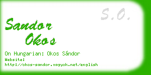 sandor okos business card
